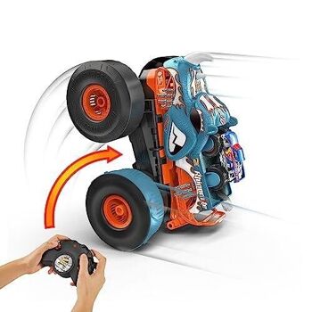 Mattel - HPK27 - Hot Wheels - Monster Truck - Rhinomite Radiocommandé échelle 1/12  - Transformable en propulseur pour Monster Truck à l'échelle de 1/64   2