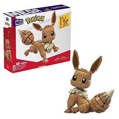 Mattel - GMD34 - MEGA Pokémon - Giant Eevee 29 cm to build, building brick set, 830 pieces, for children aged 10 and over
