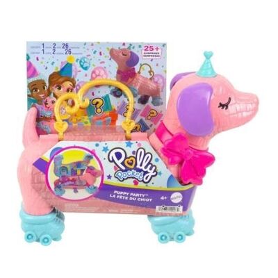 Mattel - HKV52 - Polly Pocket - Scatola per feste per cuccioli - 26 accessori