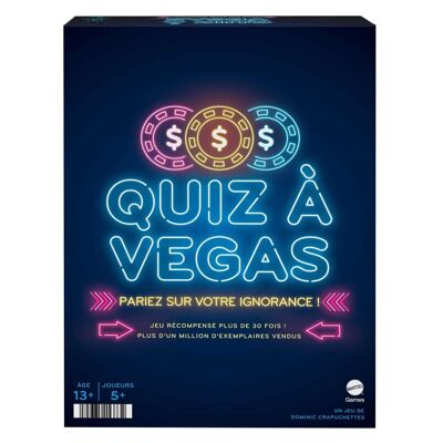 Mattel Games- HNY92 - Quiz à Vegas - Jeu de Société Famille - 12 ans et +