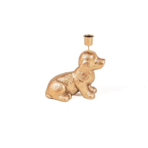 HV Candleholder - Dog Gold-18x10x19.5 cm