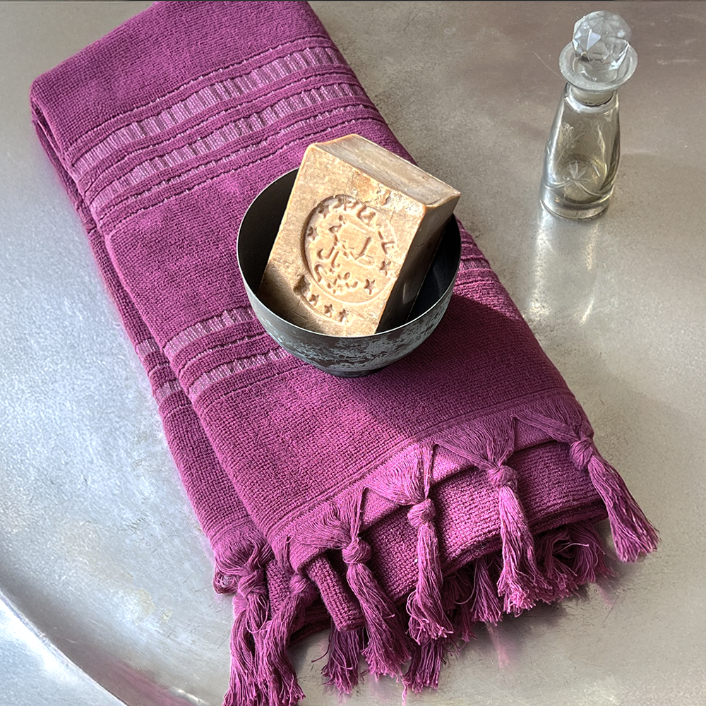 Fouta-Handtuch aus Bio-Baumwolle – Amethyst – 90 x 170 cm – Dolce Kollektion