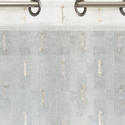 GEZİ durchsichtiger Vorhang – natürlicher Kragen – Ösenpaneel – 140 x 260 cm – 100 % Polyester