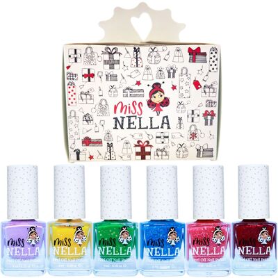 Christmas Glitter pack of 6 nail polishes