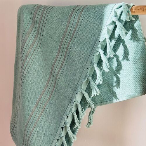 FOUTA EN COTON BIOLOGIQUE - Collection DOLCE - Couleur JADE