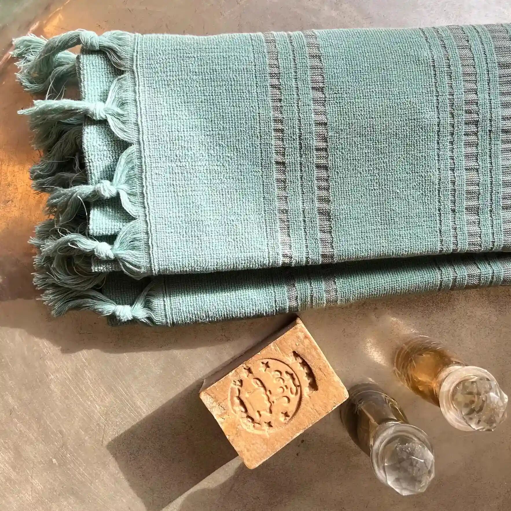 Fouta-Handtuch aus Bio-Baumwolle – Jade – 90 x 170 cm – Dolce Kollektion