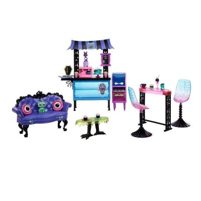 Mattel - hk65 - monster high - caja de cafetería vampiro - juego de salón bean café