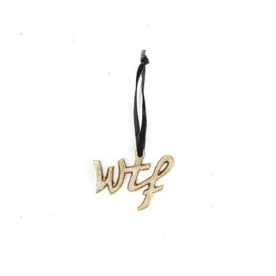 HV Set di 2 pendenti natalizi WTF - Oro - 8x0,5x5 cm