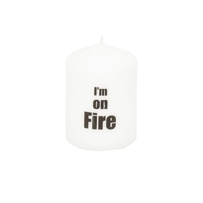 Bougie HV Blanche - I'm on Fire - 7x7x10cm