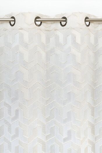Rideau voilage TROIE - Col Argent - Panneau à oeillets - 140 x 260 cm - 75 % Lin 25% polyester