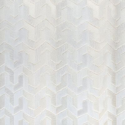 Visillo TROIE - Cuello plateado - Panel con ojales - 140 x 260 cm - 75% lino 25% poliéster