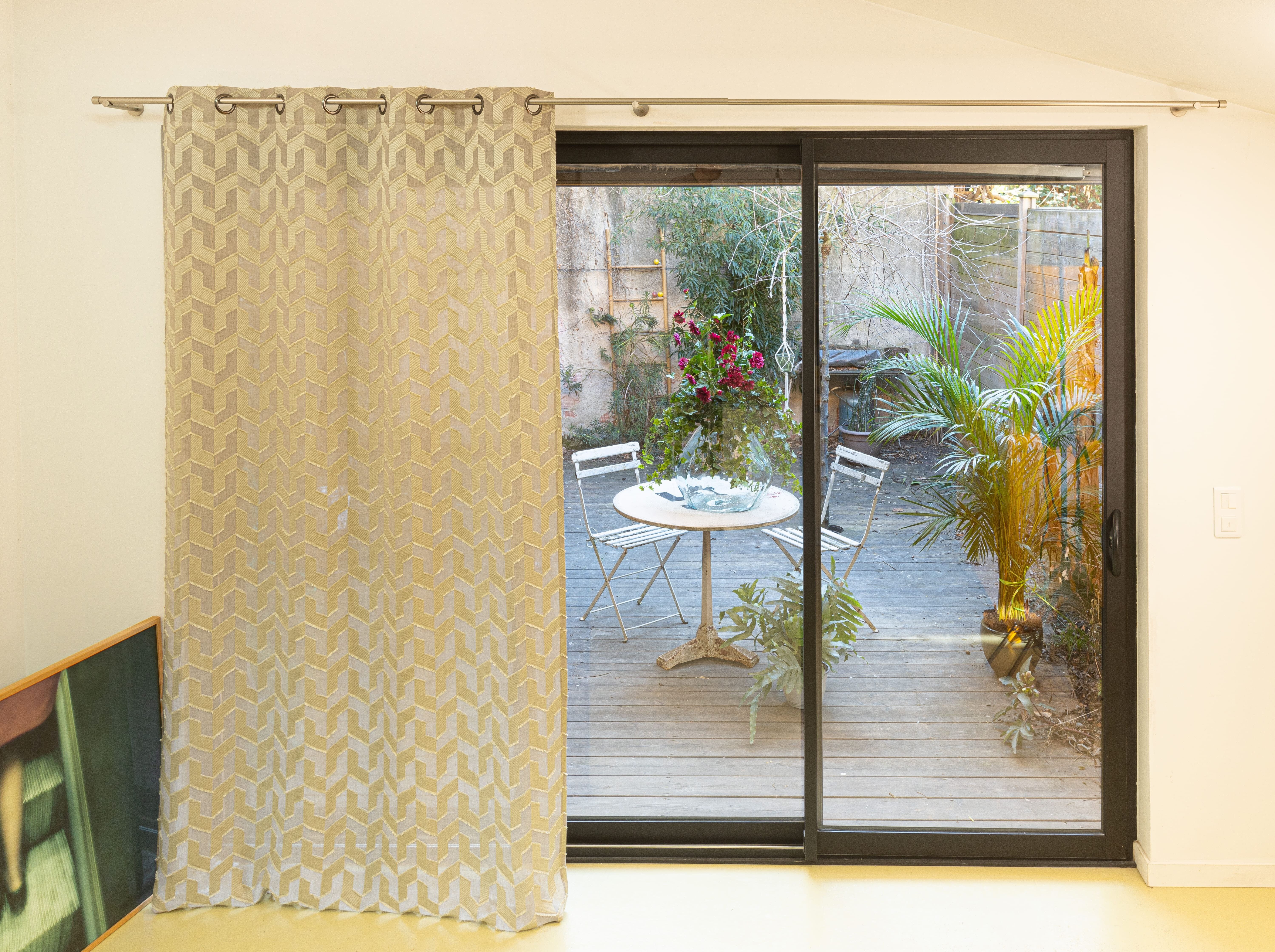 TROIE sheer curtain - Mink collar - Eyelet panel - 140 x 260 cm - 75% Linen 25% polyester