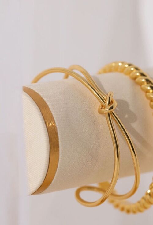 Knot Cuff Bracelet 18k Gold Plated Brass