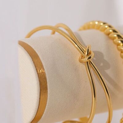 SAMBA bracelet de cheville perles noires et plaqué or