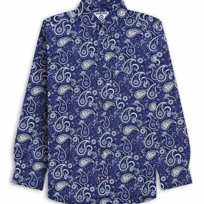 Camisa Paisley Brand L/S Azul Marino OI23