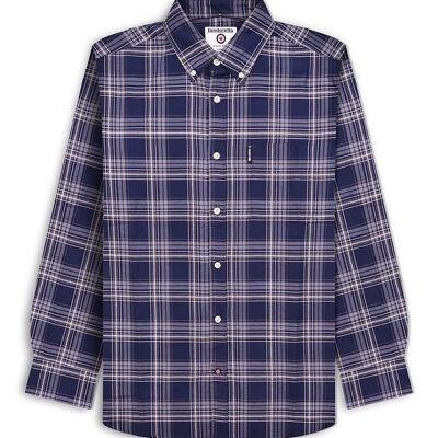 L/S Check Shirt Navy/Grey AW23