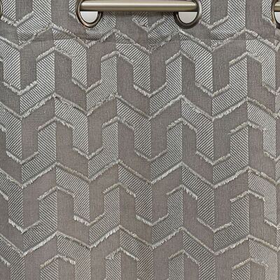 Visillo TROIE - Cuello gris - Panel con ojales - 140 x 260 cm - 75% lino 25% poliéster