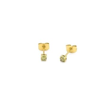 Boucles Oreilles Puce Acier Strass Facetté Griffe Noël 1