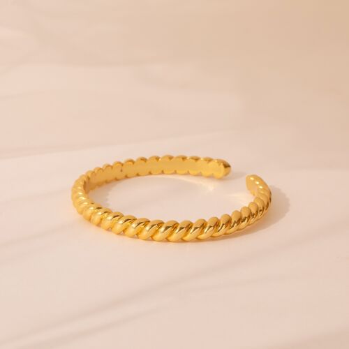18k Gold Plated Brass Rope Cuff Braclet