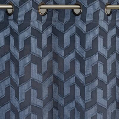 Visillo TROIE - Col Bleu - Panel con ojales - 140 x 260 cm - 75% lino 25% poliéster