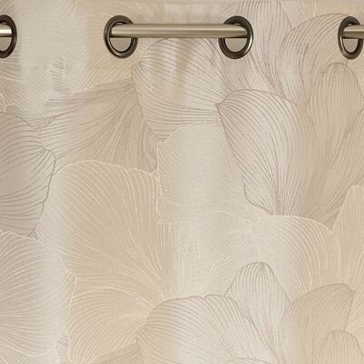 Cortina Doble VERONA - Cuello Crema - Panel con ojales - 140 x 260 cm - 100% poliéster