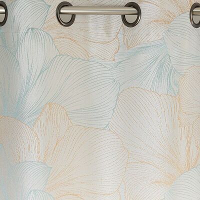 VERONA Doppelvorhang – Blauer Kragen – Ösenpaneel – 140 x 260 cm – 100 % Polyester
