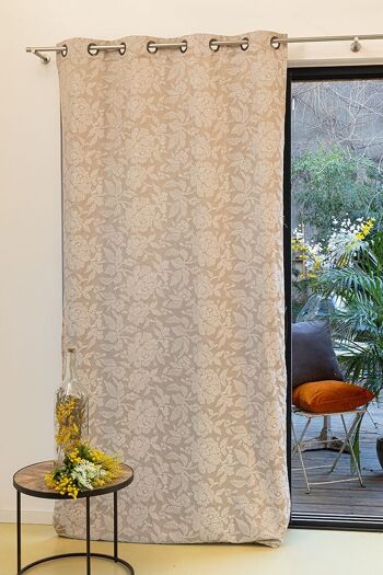 Double-Rideau VENISE  - Col Naturel - Panneau à oeillets - 140 x 260 cm - 100% polyester 2