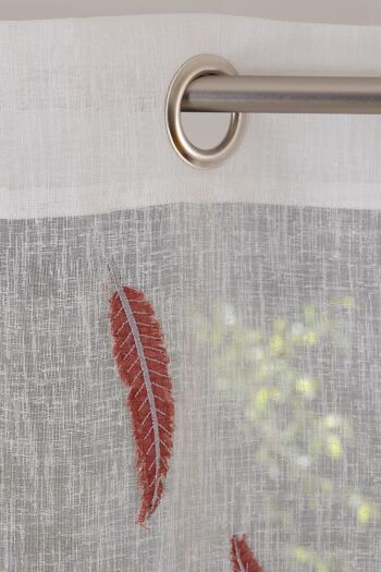 Rideau EPHESE  - Col Rouge - Panneau à oeillets - 140 x 260 cm - 100 % polyester 2