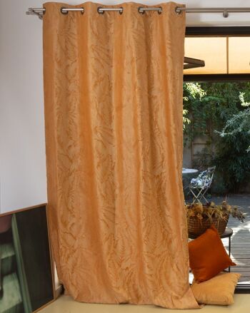 Double-rideau PALMA - Col Moutarde - Panneau à oeillets - 140 x 260 cm - 100 % polyester 1