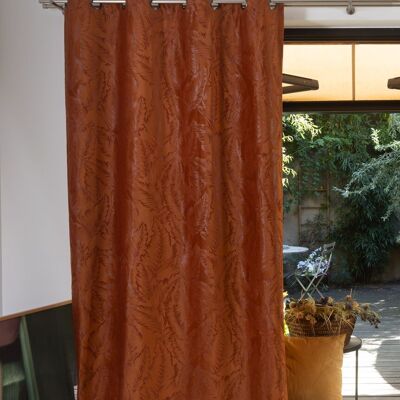PALMA Doppelvorhang – Terra-Kragen – Ösenpaneel – 140 x 260 cm – 100 % Polyester
