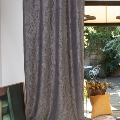 PALMA double curtain - Gray collar - Eyelet panel - 140 x 260 cm - 100% polyester