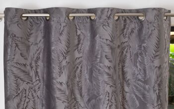 Double-rideau PALMA - Col Gris - Panneau à oeillets - 140 x 260 cm - 100 % polyester 2