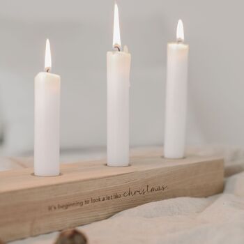 Tableau de bougies de l'Avent en chêne de Noël (UE = 3 pièces) 4