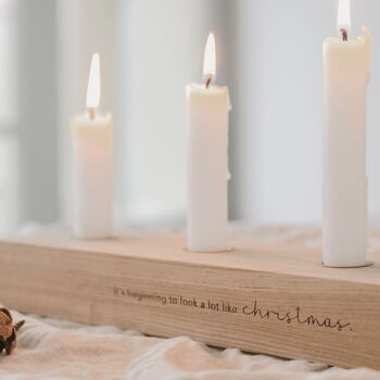 Tableau de bougies de l'Avent en chêne de Noël (UE = 3 pièces) 5