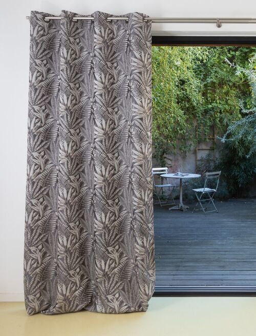 Double-rideau AMAZONE - Col Taupe - Panneau à oeillets - 140 x 260 cm - 100 % polyester
