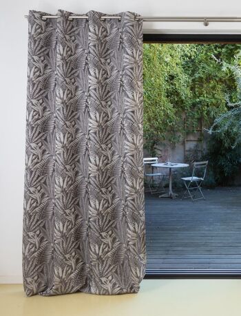 Double-rideau AMAZONE - Col Taupe - Panneau à oeillets - 140 x 260 cm - 100 % polyester 1