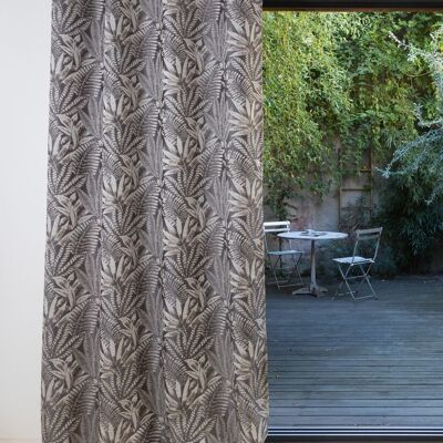 AMAZONE Doppelvorhang – Kragen Taupe – Ösenblende – 140 x 260 cm – 100 % Polyester