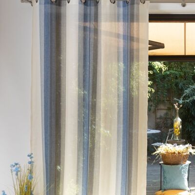 Cortina transparente TREVI - Cuello natural - Panel con ojales - 140 x 260 cm - 60% lino 40% poliéster