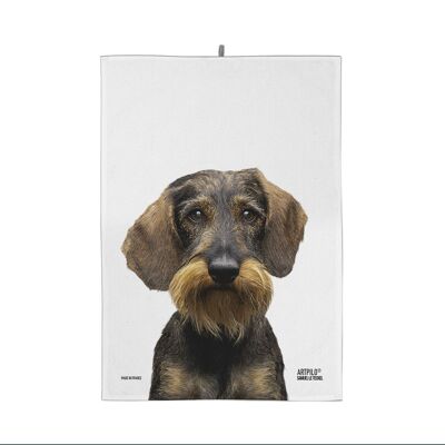 100% cotton tea towel gift idea dachshund print