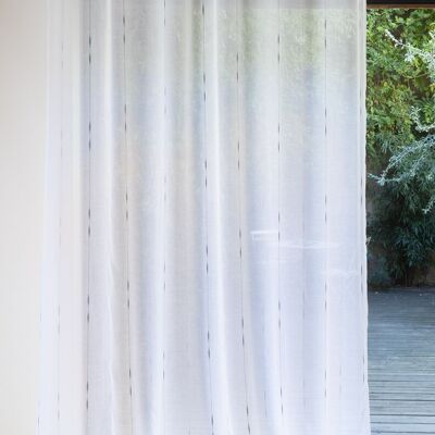 Transparenter PAPI-Vorhang – grauer Kragen – Öseneinsatz – 200 x 260 cm – 100 % Polyester