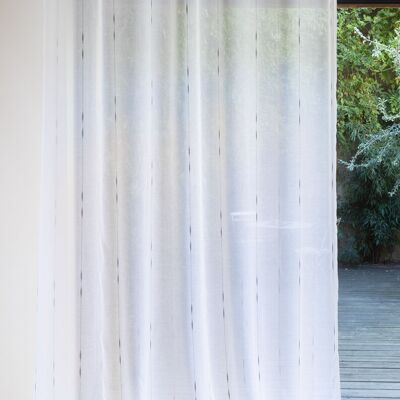 PAPI Wide Width Voile Curtain - Grey Collar - Eyelet Panel - 200 x 260 cm - 100% Polyester