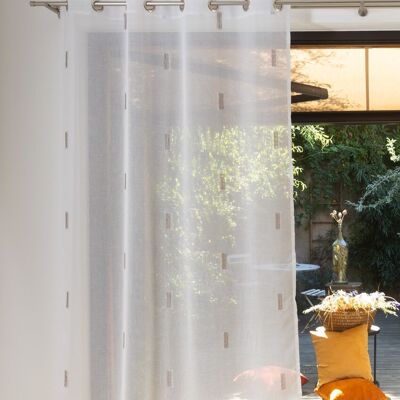 Transparenter Vorhang BALI – natürlicher Kragen – Ösenpaneel – 140 x 260 cm – 100 % Polyester