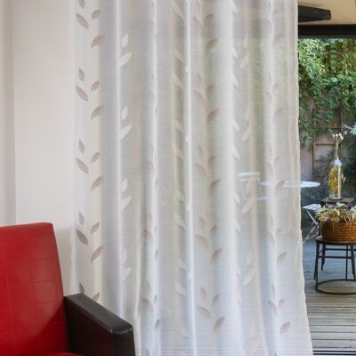 Transparenter Vorhang NAPOLI – natürlicher Kragen – Ösenpaneel – 200 x 260 cm – 100 % Polyester