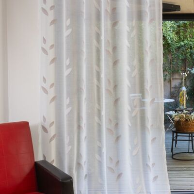 NAPOLI Tenda Trasparente Larga - Collo Naturale - Pannello con Occhielli - 200 x 260 cm - 100% Poliestere