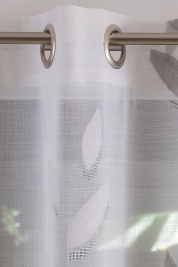 Rideau voilage NAPOLI - Col Gris - Panneau à oeillets - 140 x 260 cm - 100 % polyester 2