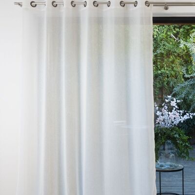 Transparenter Vorhang ROMA – natürlicher Kragen – Ösenpaneel – 200 x 260 cm – 100 % Polyester