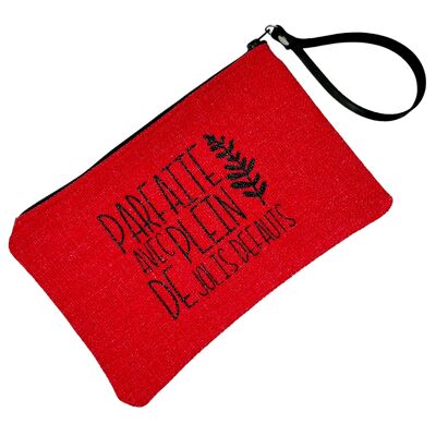 Pochette M, "Parfaite avec plein de jolis défauts" anjou rouge