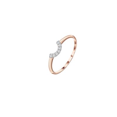 Lab-grown diamond wedding ring - 0.04 ct - 18 kt Rose Gold - La Source