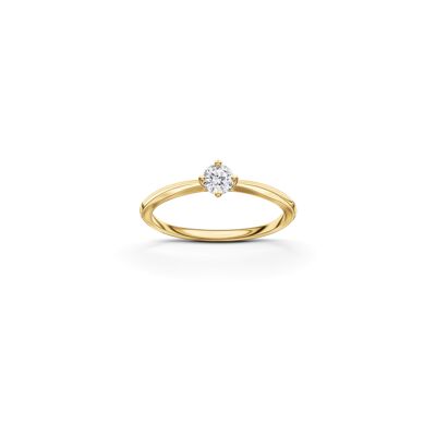 Solitaire laboratory diamond - 0.25 ct - 18 kt 750/1000 Yellow Gold - Ring The source