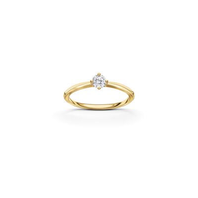 Solitaire Diamant de laboratoire - 0,25 ct - Or Jaune 18 kt 750/1000 - Bague La source